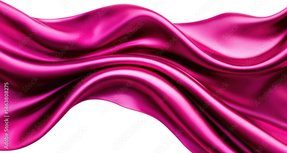 Obraz premium Dynamic Flowing Magenta Silk Fabric