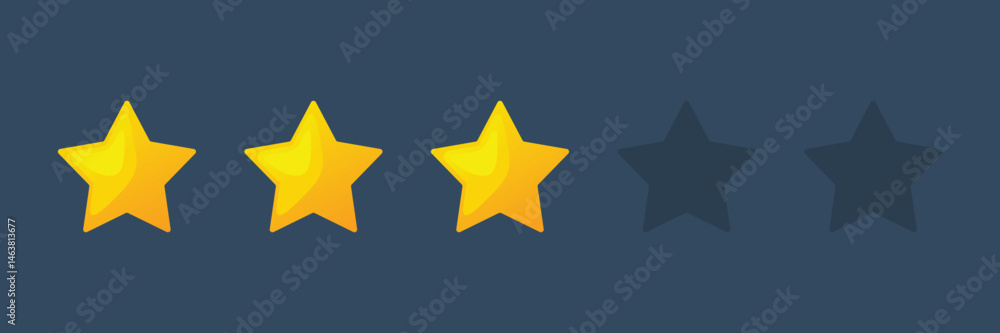 Obraz premium Three Star Rating Icon vector