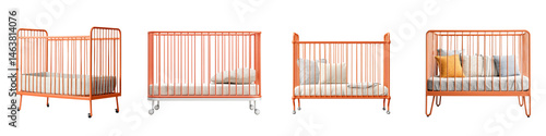 Wallpaper Mural Stylish orange modern baby cribs for a nursery. Torontodigital.ca