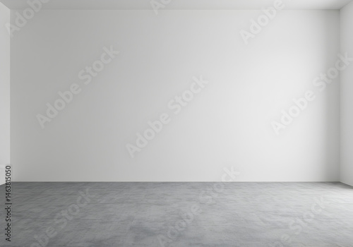 Wallpaper Mural Bright Empty Room With White Walls and Concrete Floor Texture Torontodigital.ca