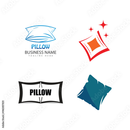 Stylized Pillow logo vector and symbol design