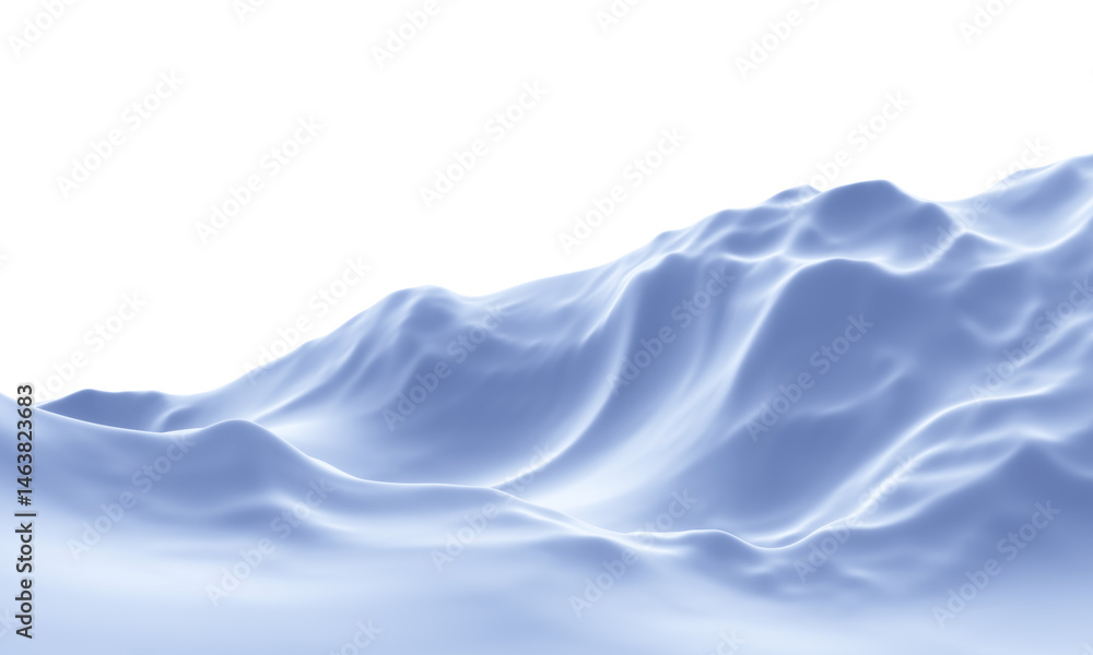 Fototapeta premium Snow Covered Mountain Range Landscape. Snowy terrain