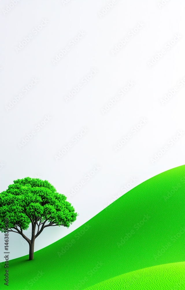 Obraz premium green tree on the green grass