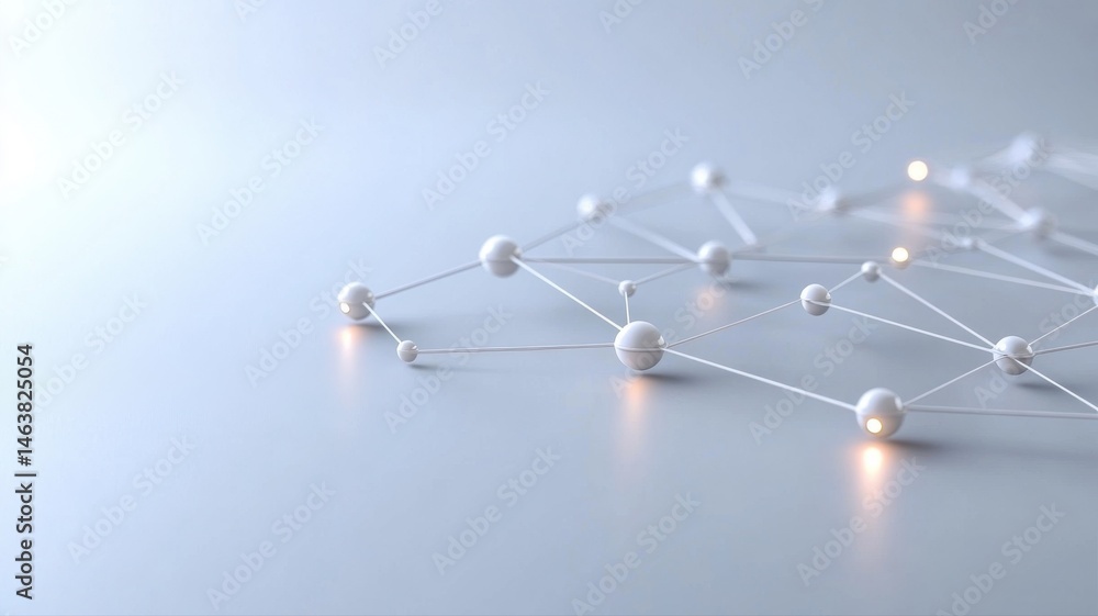 Obraz premium Abstract Network Connection on Light Background network connection abstract light background node ai