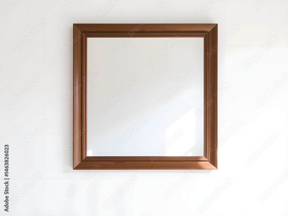 Square Mirror on White Wall Square Mirror on White Wall