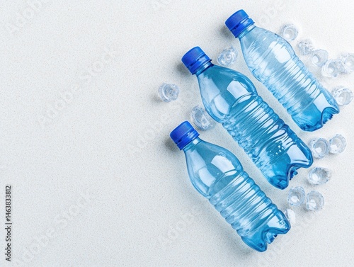 Wallpaper Mural Refreshing Water Bottles with Ice Torontodigital.ca