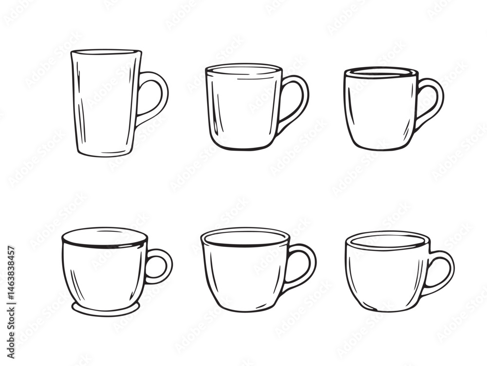 Modern Line Art of Ceramic Coffee Mug Design Modern Line Art of Ceramic Coffee Mug Design