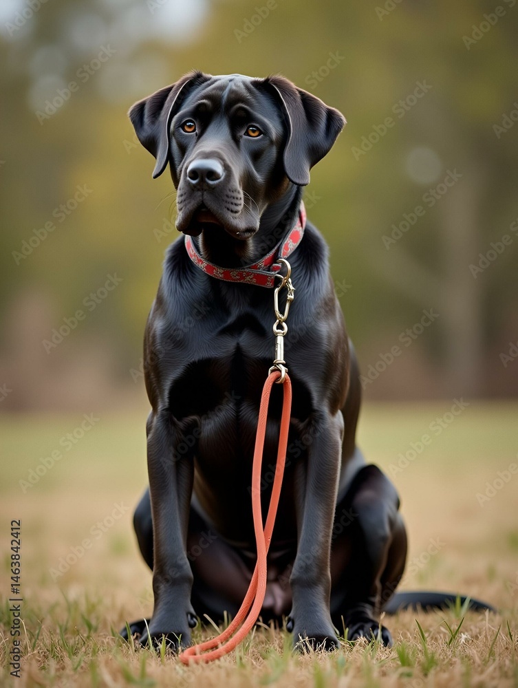 chien qui se tien ten laisse tout seul cane corso