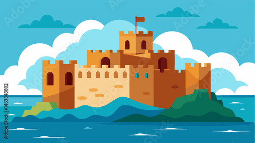 Surrounded by peaceful waters and majestic views a historic fortress stands as a symbol of strength and resilience in the face of everchanging coastal tides.