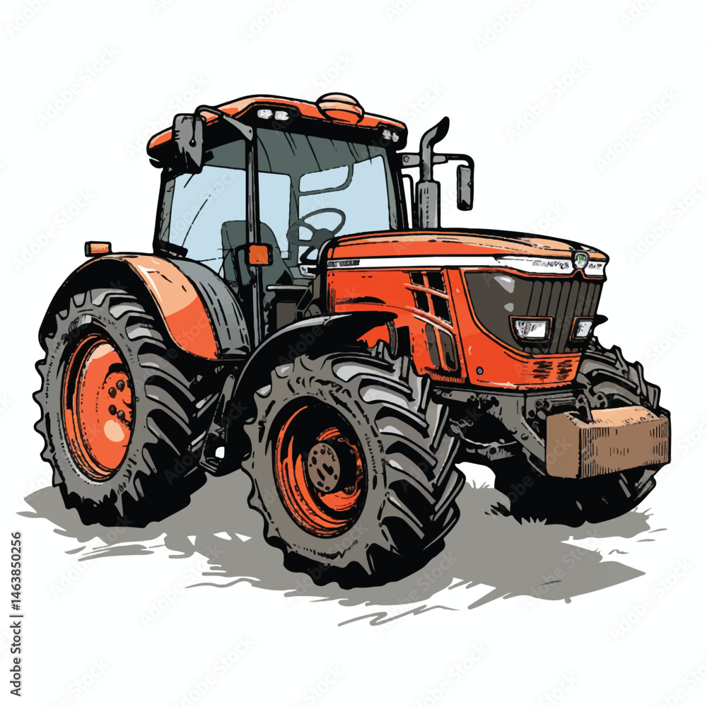 Obraz premium A cute of Tractor vector illustration