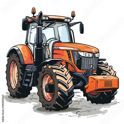 A cute of Tractor vector illustration