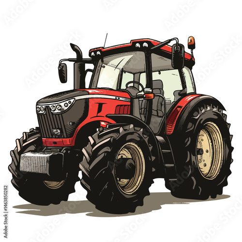 A cute of Tractor vector illustration