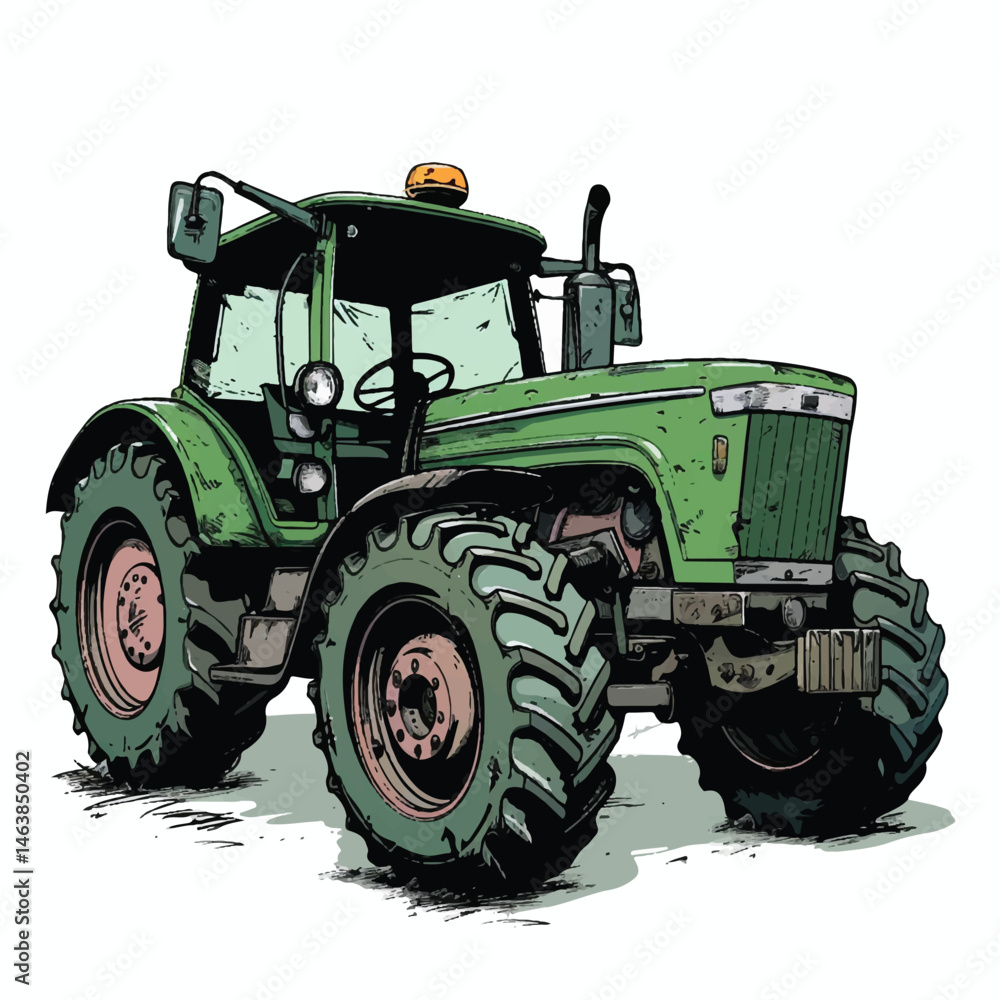 Obraz premium A cute of Tractor vector illustration