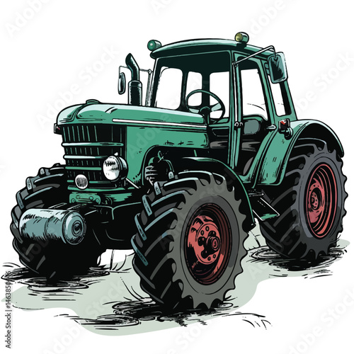 A cute of Tractor vector illustration