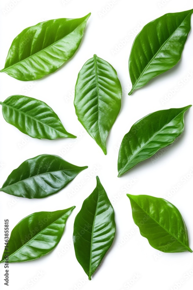 green leaves isolated on white green leaves isolated on white