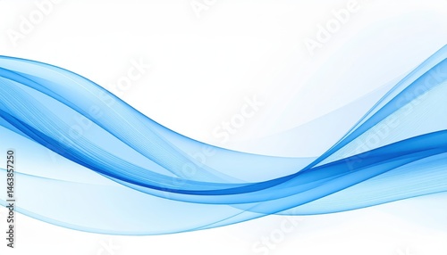 Soft blue waves flow gracefully across a white background, creating a serene and calming visual effect