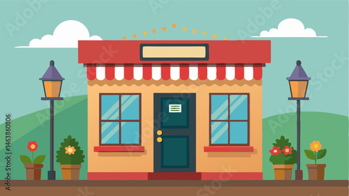 The small town post office with its oldfashioned facade and colorful flower baskets hanging from the windows.