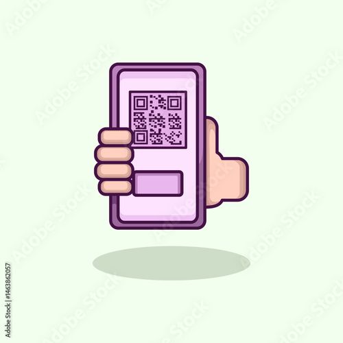 Vector illustration of a QR code payment system with smartphone scan representing fast and secure digital transactions Scalable and editable vector suitable for apps websites presentations and digital