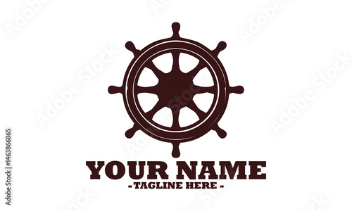 Symbol of sailor ships rudder vector icon. Nautical ship helm logo art and illustration nautical ship steering wheel vector design