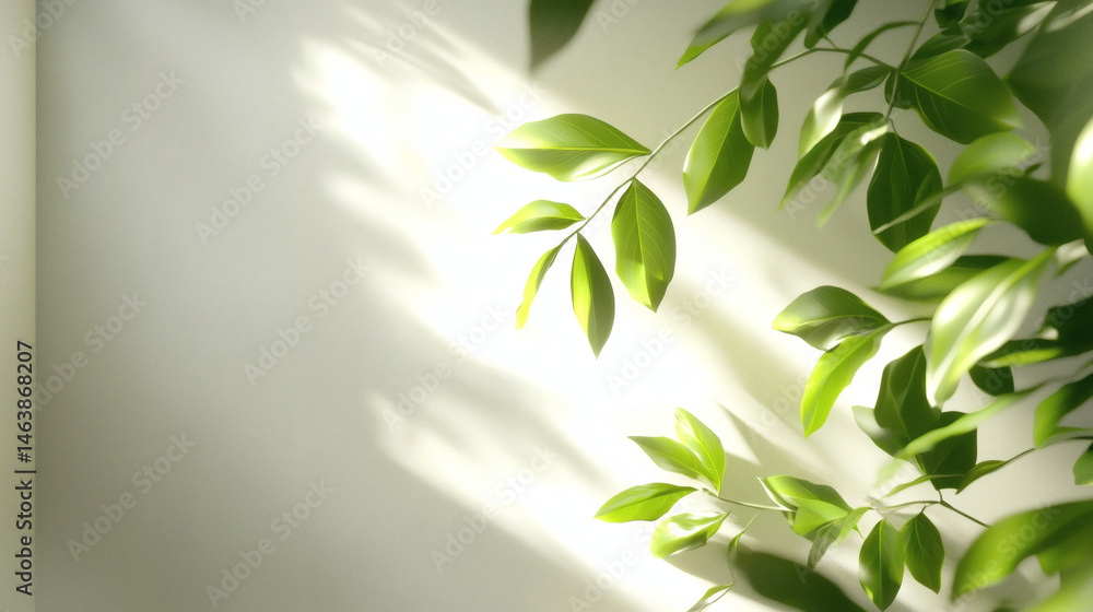 Dynamic leaf shadows in sunlit room nature composition tranquil indoor environment artistic view Dynamic leaf shadows in sunlit room nature composition tranquil indoor environment artistic view