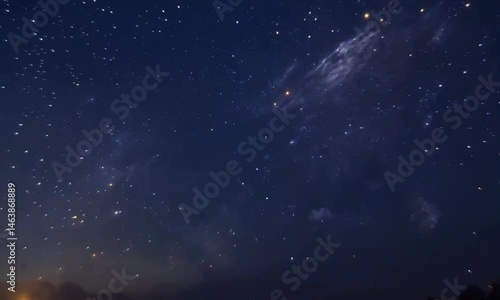 Night Sky Timelapse, Star Trails and Cloud Movement