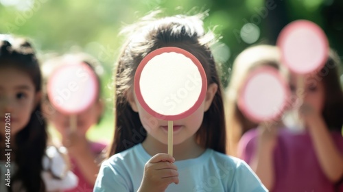 a photograph of a group activity of little pre-school aged kids. They are ethnically diverse. 