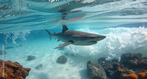 shark in under water