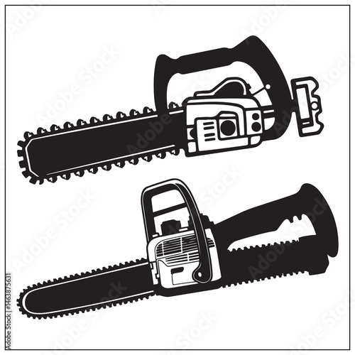 
Silhouette of Chainsaw, Power Saw