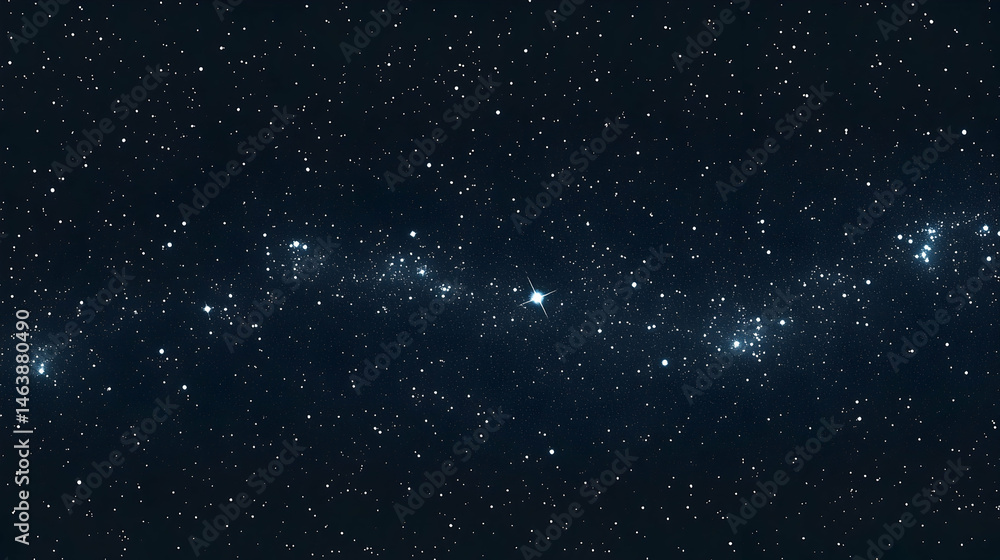 Starry Night Sky with a Cluster of Bright Stars Starry Night Sky with a Cluster of Bright Stars