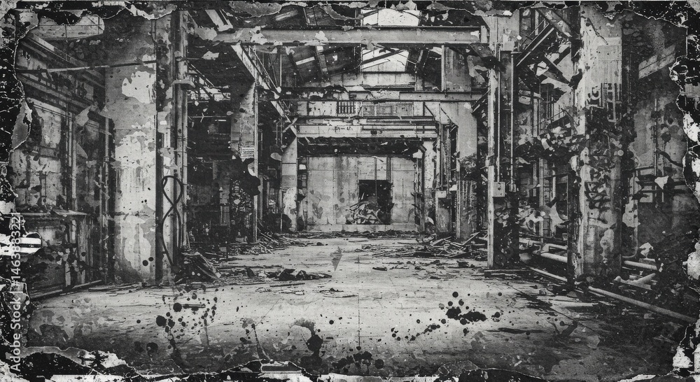 Fototapeta premium Abandoned Warehouse A Glimpse into a Forgotten Past