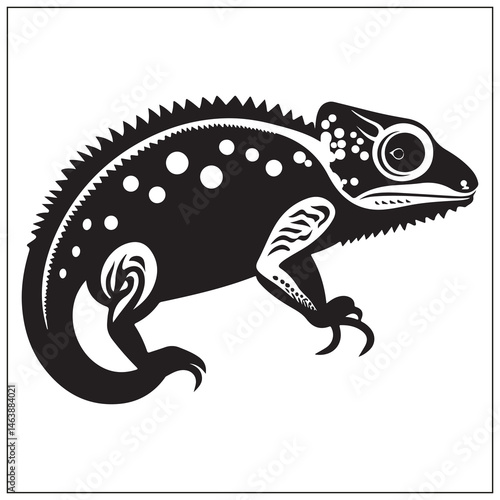 
Silhouette of Chameleon, Color Changing