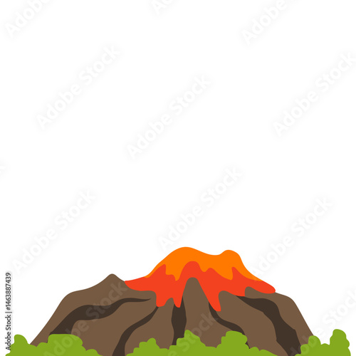 Illustration of Volcano Erupting with Lava