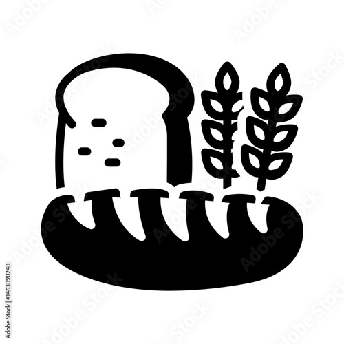 Vector solid black icon for Breads