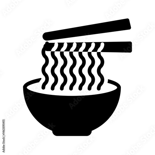 Vector solid black icon for Noodles