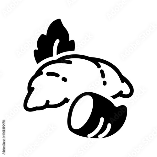 Vector solid black icon for Tubers