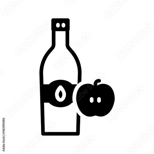Vector solid black icon for Vinegar