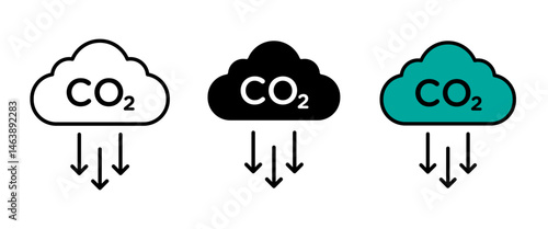 CO2 emissions icon vector illustration isolated on White background stroke filled and colored icon set.