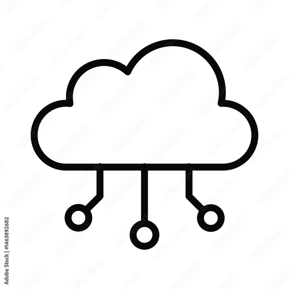 Cloud Computing Vector outline icon. Eps10 file Cloud Computing Vector outline icon. Eps10 file
