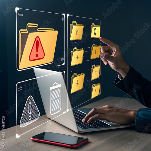 Data security risk assessment and analysis involving a warning about a data breach in progress