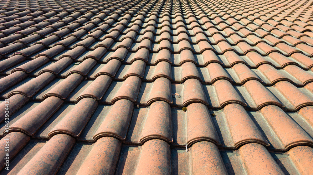 roof tiles on building roof red line tile element of home pattern top house roofing background