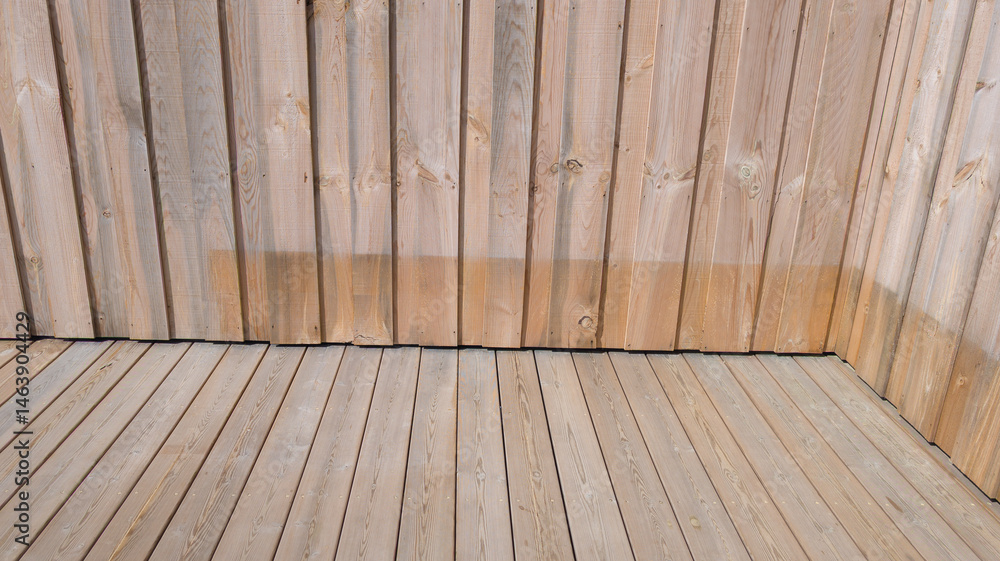 raw wooden wall facade texture for background corner wall floor pine wood planks
