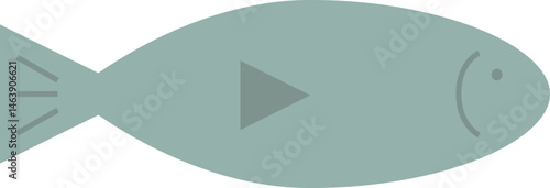 fish fresh food ingredient flat vector minimal design 