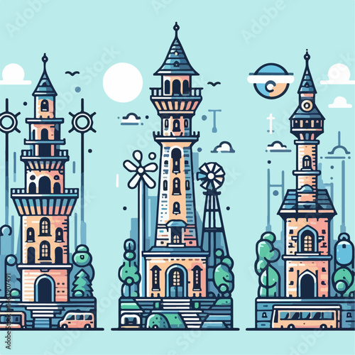 Castle cartoon vector illustration