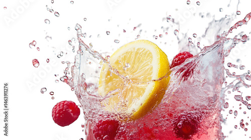 Refreshing raspberry lemonade splash