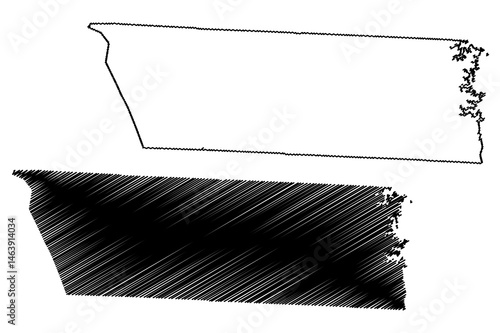 Lincoln County, North Carolina State (U.S. county, United States of America, USA, U.S., US) map vector illustration, scribble sketch Lincoln map