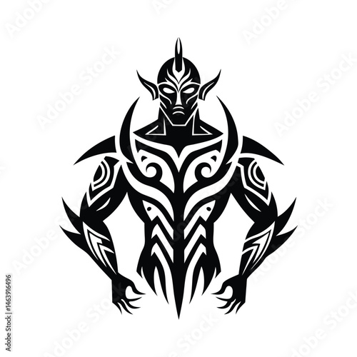 tribal tattoo icon of silhouette vector illustration