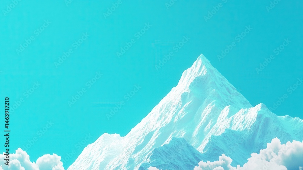 Fototapeta premium Serene Mountain Peak Above Cloudscape Bright Sky