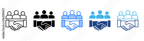 Negotiation Icon Set With Multiple Style Collection 