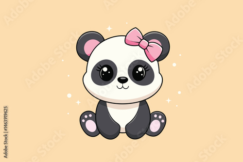  cute panda colorful Vector