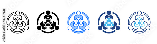 Collaboration Icon Set With Multiple Style Collection 